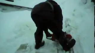 распил дров при помощи насадки