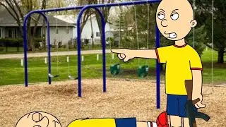 Caillou shoots his lookalike at the park (GETS ARRESTED) (PUT IN DUNGEON)