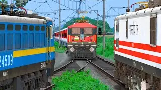 THREE TRAIN CROSSING AT SAME TRACK | BUMPY RAILROAD | Train Simulator | Railworks 3 | NTG GAMING