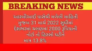 2000 ની નોટ લઈ RBI લીધો મોટો નિર્ણય..l ગુજરાતી તાજા સમાચાર.