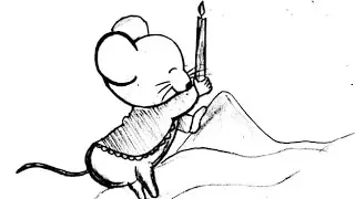 Cute little mouse with candle light | realistic pencil sketch drawing | mouse drawing for beginners