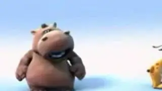 hippo and dog 'welcome to the party'