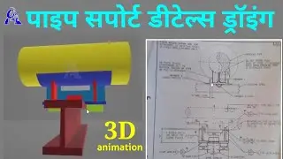 Pipe support details drawing | pipe shoe support | pipe support drawing interview questions