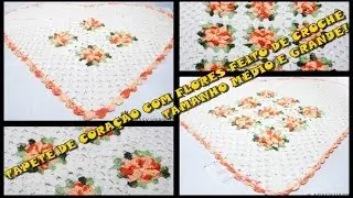 HEART CARPET WITH FLOWERS MADE OF CROCHES MEDIUM AND BIG SIZE!