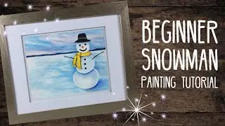 Beginner Snowman Watercolor/Prismacolor Painting Tutorial - By Artist, Andrea Kirk | The Art Chik