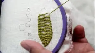 punto hoja rusa, Puntadas para bordar, bordado fácil, bordado para principiantes.
