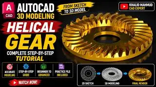 3D Helical Gear in Autocad