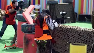 رامز جلال يضرب ريم عبد الله في لعبة البينت بول بلا شفقة! في رامز عقله طار