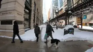 February 16 2021 Chicago South Loop snow virtual treadmill run