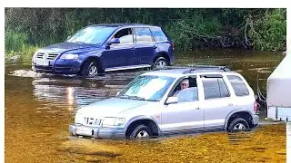 Поездка на дачу, борд через реку