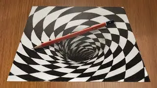Как нарисовать 3D  ДЫРА или ШАХМАТНАЯ ВОРОНКА /How to draw a Hole in 3D