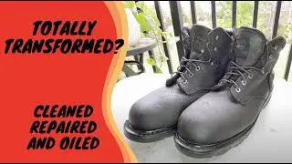 Cleaning and oiling work boots