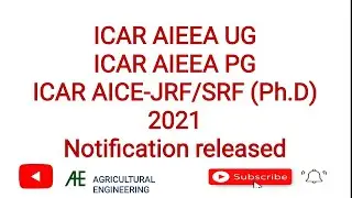 ICAR entrance exam 2021 I ICAR AIEEA UG I PG I AICE-JRF/SRF (Ph.D) I 