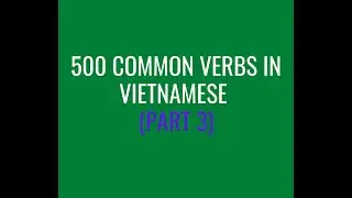 500 COMMON VERBS IN VIETNAMESE (Part 3) #learn_vietnamese