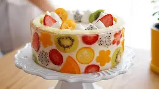 Beautiful fruit jelly cake. How to make the cake this time? 🍓🥭🍋🍊🥝