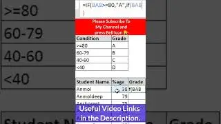 IF FORMULA || GRADE FORMULA