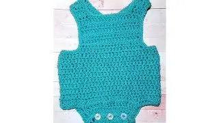 Easy Baby Romper #tutorial #easycrochet #freecrochetpattern