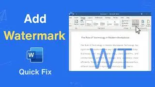 How To Add Watermark in MS Word | Text or Image Watermark