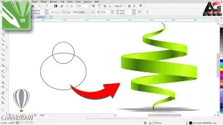 Swirl Circle Ribbon Design in CorelDRAW | Corel Draw Tutorial