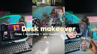 AESTHETIC DESK MAKEOVER//🍰✨⛅️//🪼🐳🌼