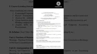 Advanced corporate accounting syllabus (V semester )