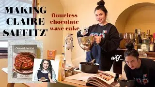 attempting to bake Claire Saffitz' ~flourless chocolate wave cake~ (harder than i expected??)