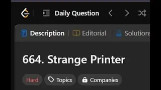 664. Strange Printer || LeetCode Daily Challenges ||  LogicBytesbyAK || JAVA ||