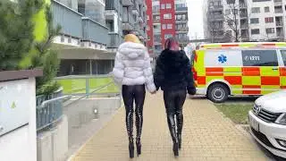 Janie & Slavena Walking in boots FURS Leggings 