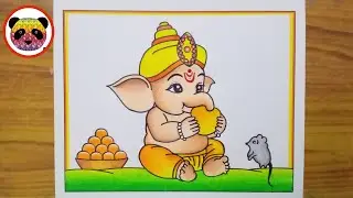 Ganesha Drawing / Ganesh Chaturthi Drawing / Lord Ganesha Drawing / Ganapti Ganesh Drawing Easy