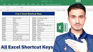 Excel all shortcuts key | Excel shortcuts | A to Z keyboard shortcuts key in Excel
