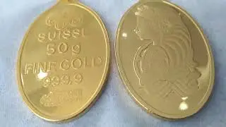 Oval Pendant Pamp 50 gram Lady Fortuna Pure Gold 999.9- 24 KARAT