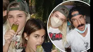 Kaia Gerber has fun at Disneyland with Stella Maxwell and Red Hot Chili Peppers' Anthony Keidis