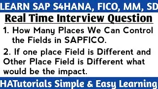 How Many Places we can control the field in SAPFICO | SAP FICO Real Time Interview Question