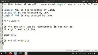 [ForTran 14]Logical Operators in ForTran