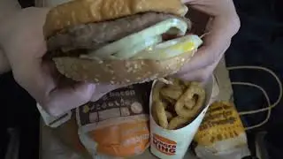 ASMR - BURGER KING WHOPPERS + BURGERS + ONION RINGS EATING SOUNDS