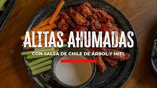 Alitas Ahumadas con salsa de chile de árbol & miel