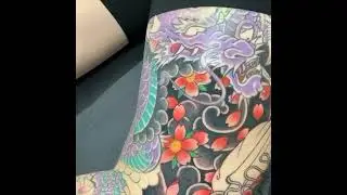 Zen Black Irezumi / Aidan Mann - Dragon and Cherry Blossom Irezumi Tattoo - 2020