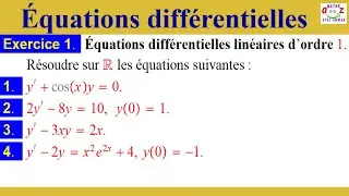 Exercice corrigé. Equations différentielles d'ordre 1.