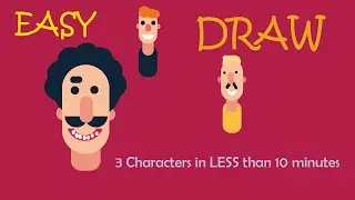 How to DRAW 3 EASY Flat Design Character | Speed Drawing in Illustrator