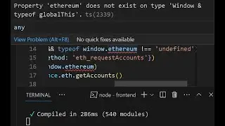 How To Connect Metamask Using React  And How To Solve Property Ethereum Does Not Exist On Type