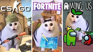 Cat Huh but in Famous Games