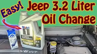 #DIY #Jeep Cherokee 3.2 Liter V6 Oil Change - Dodge Ram, Chrysler 3.2L Oil Change & Filter Replace