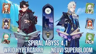 C0 Wriothesley Hypercarry & C0 Neuvillette Superbloom - Spiral Abyss 4.1 - Genshin Impact