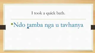TSHIVENDA LESSONS BASIC SENTANCE NO 1