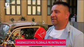Mașină împodobită cu flori, ideală pentru fotografii