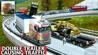 Double Trailer Causing Traffic On Mountains In Truckers Of Europe 3 | Truck Simulator Gameplay