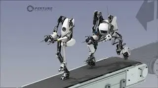 Portal 2 Co-op Bots Walking Loading Screen (1 Hour Loop, 4K)