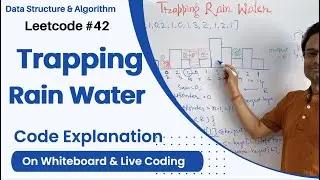 Trapping Rain Water | Explanation on WhiteBoard | Leetcode # 42