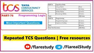 TCS Ignite NQT Programming Logic Part 76 NQT Preparation |TCS Smart Hiring  placement
