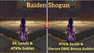 Raiden Shogun's Artifact comparison | ER sands & ATK% Goblet vs ATK% Sands &Electro DMG Bonus Goblet